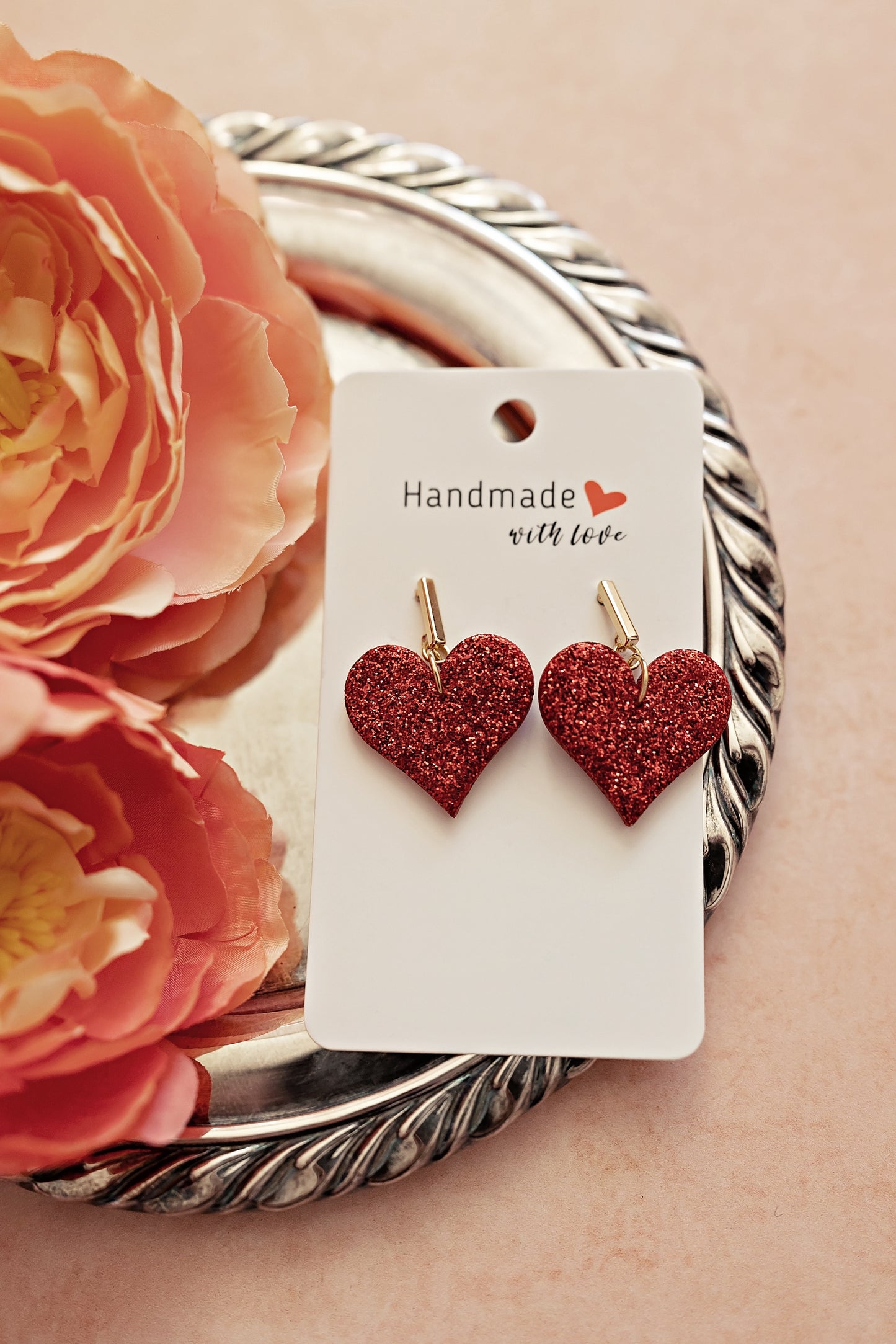 Sparkly Red Hearts