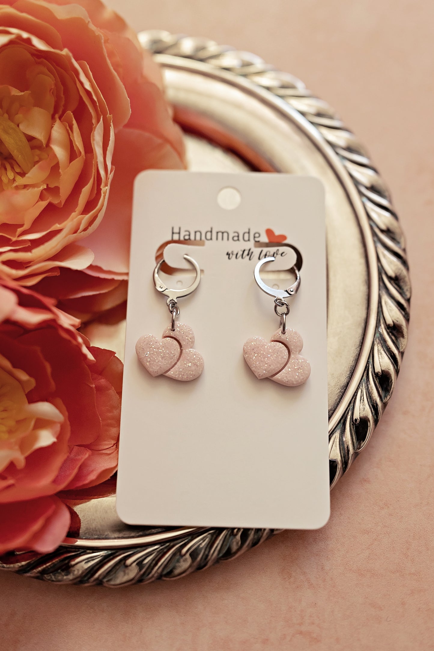Sparkly Pink Heart Duo