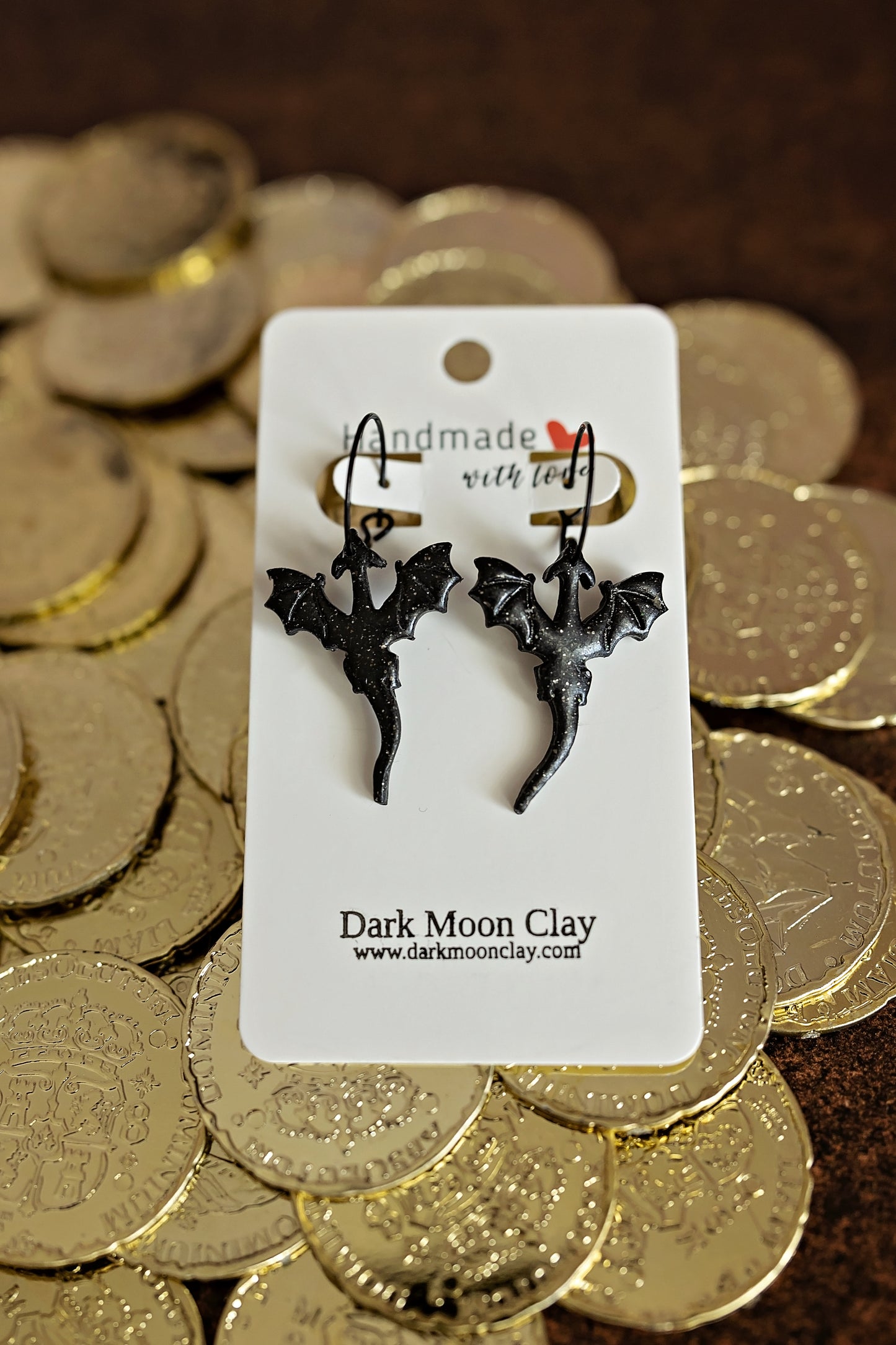 Small Black Dragons with Silver Sparkles