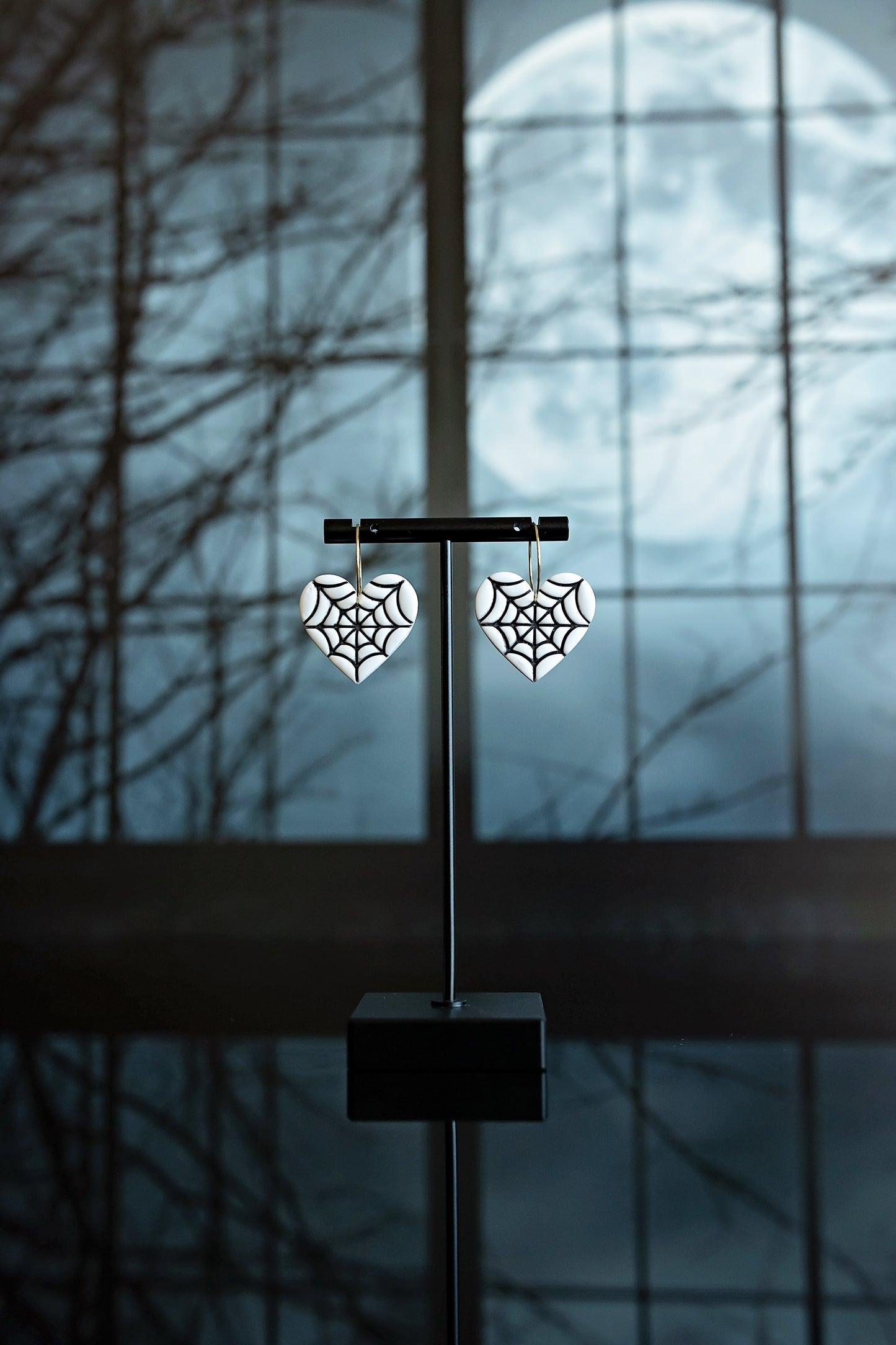 Spiderweb Heart Hoops