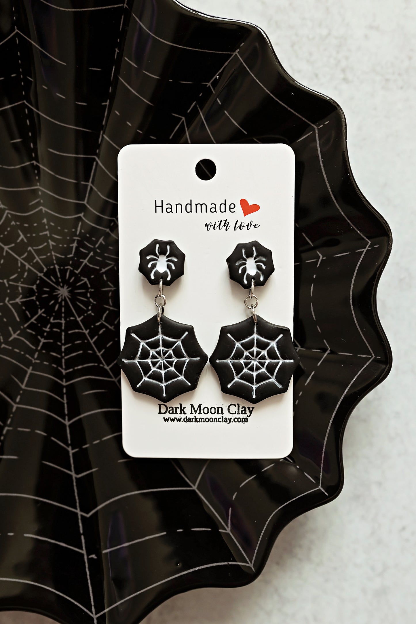 Black Dangly Spiderwebs