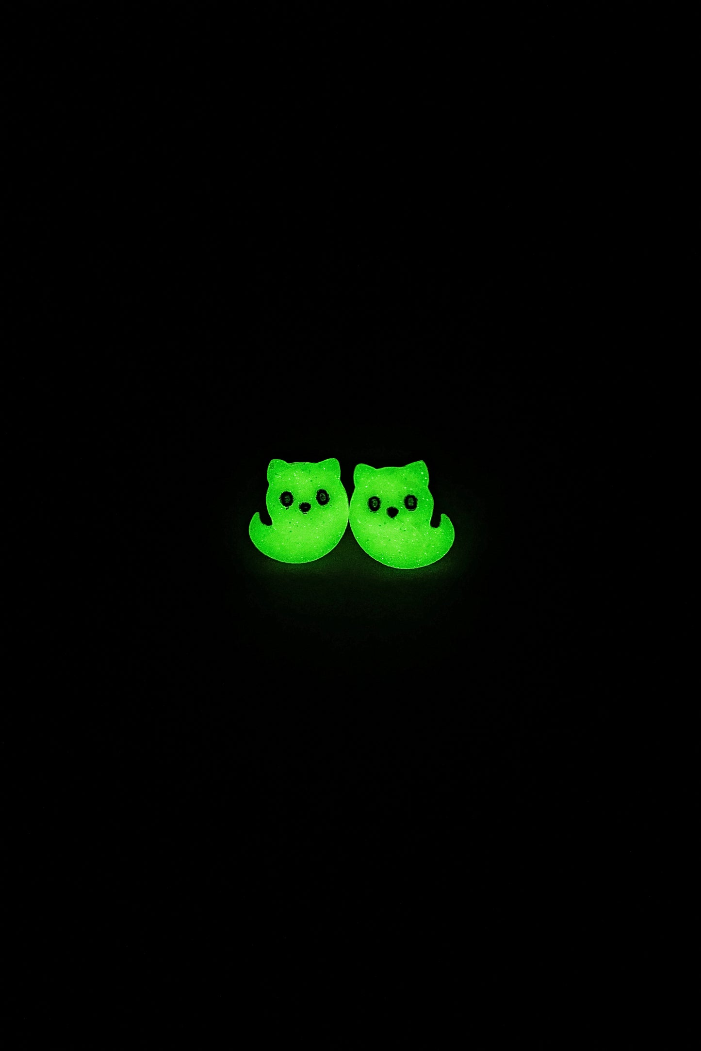 Glow in the Dark Kitty Ghost Studs