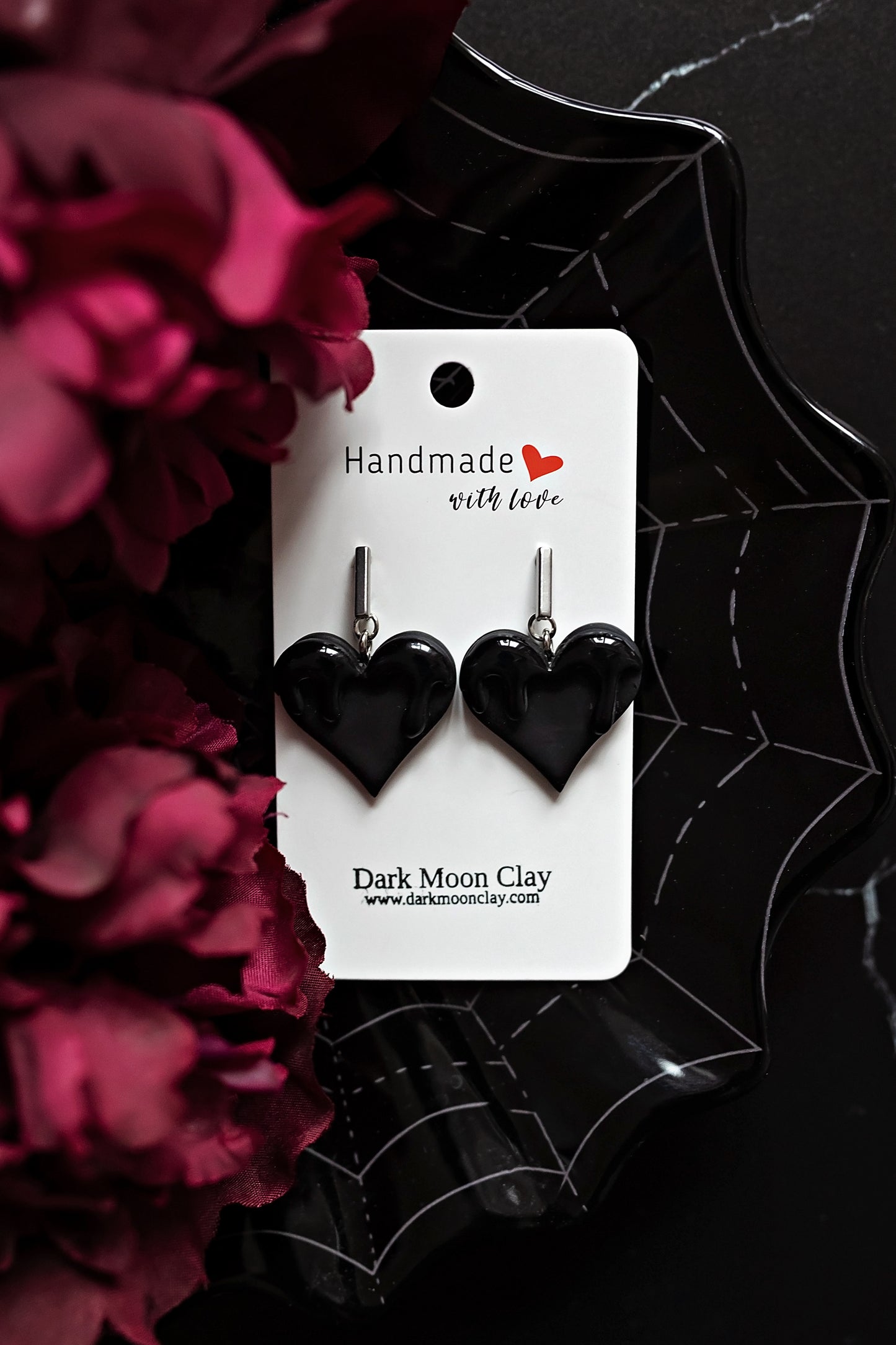 Black Slime Drip Hearts