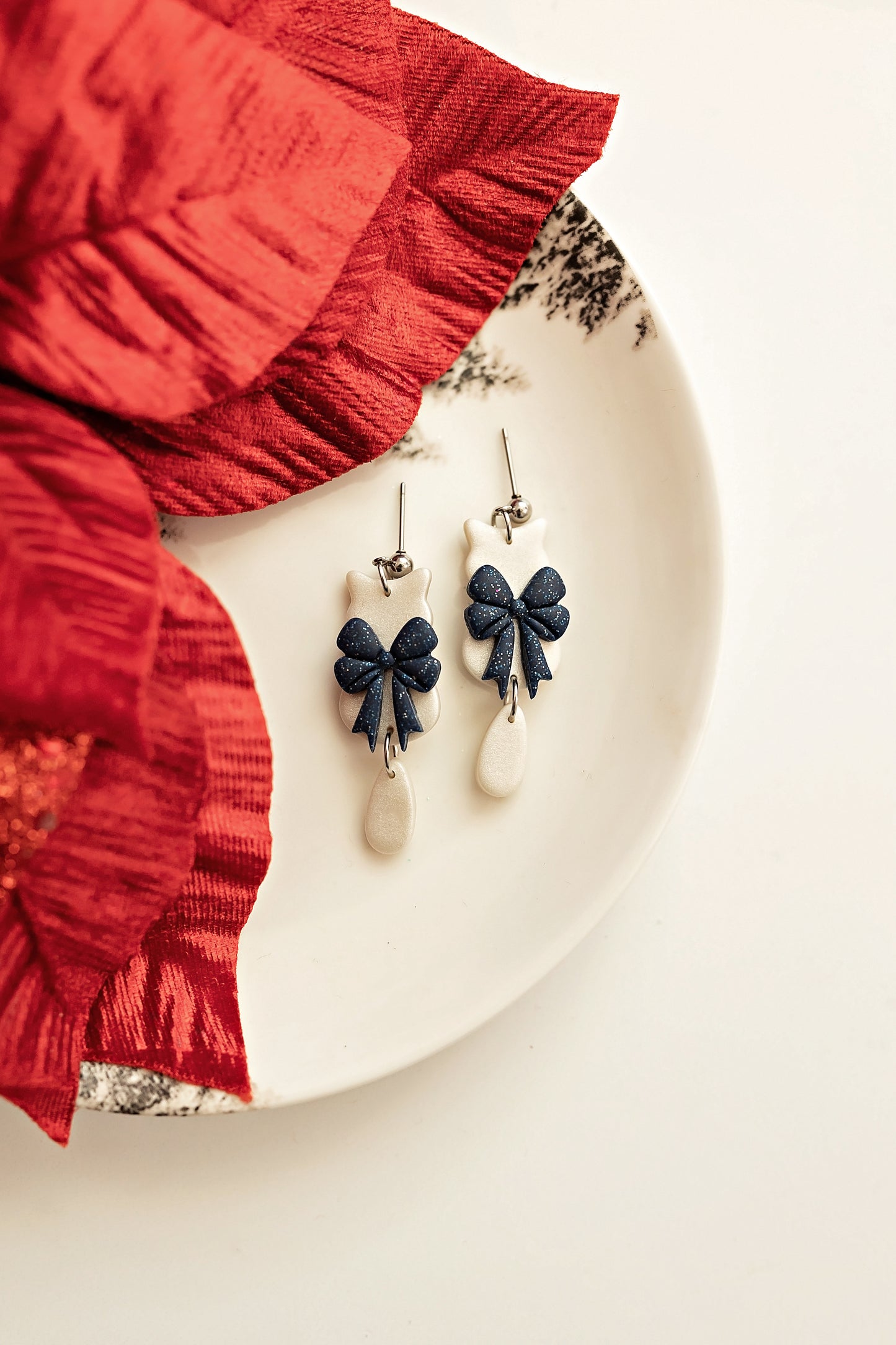 White Kitties with Blue Bows