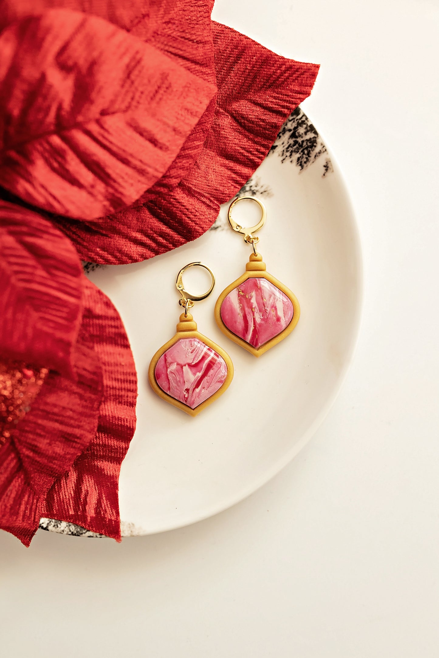 Red Marble Ornaments
