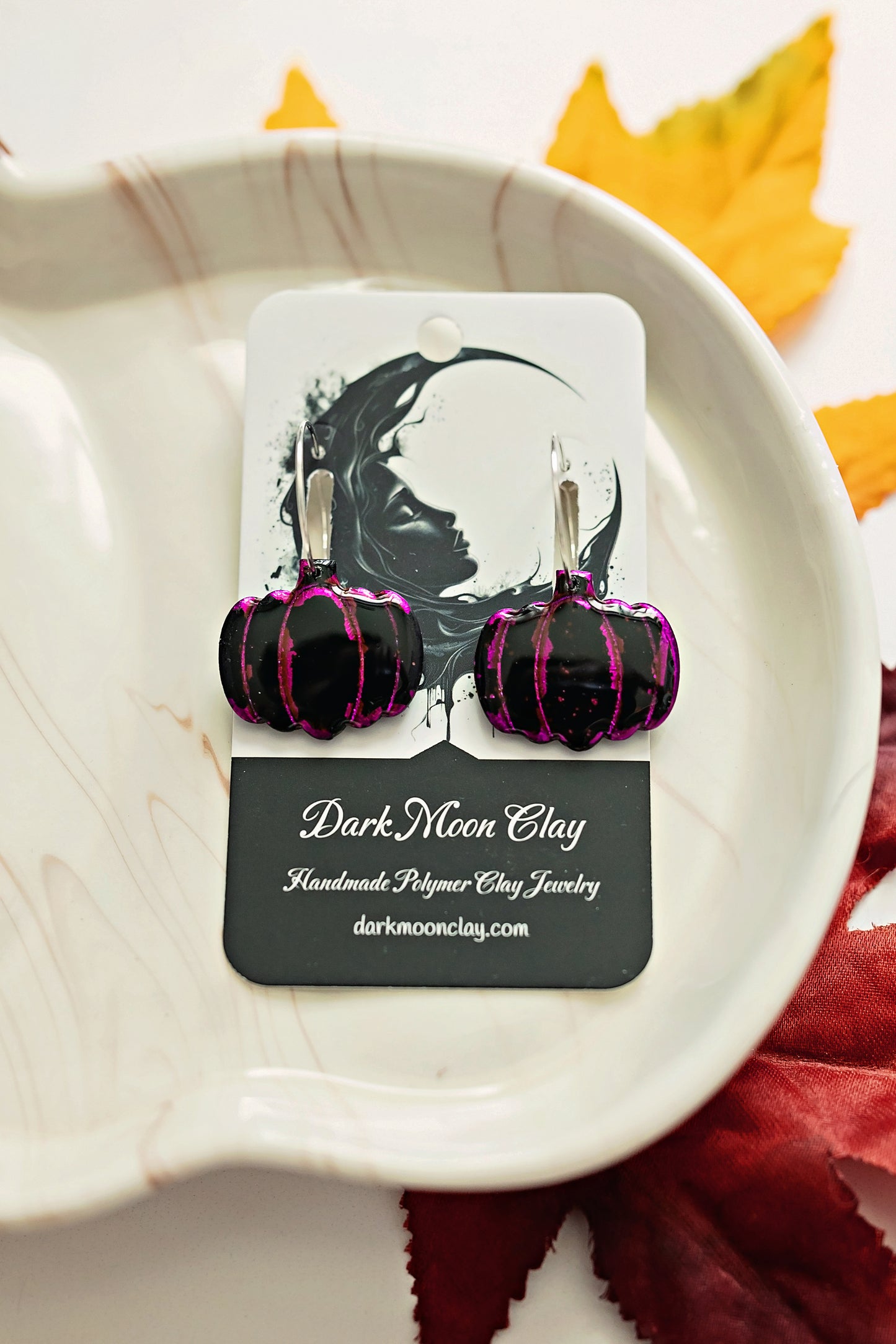 Purple Foil Pumpkin Hoops