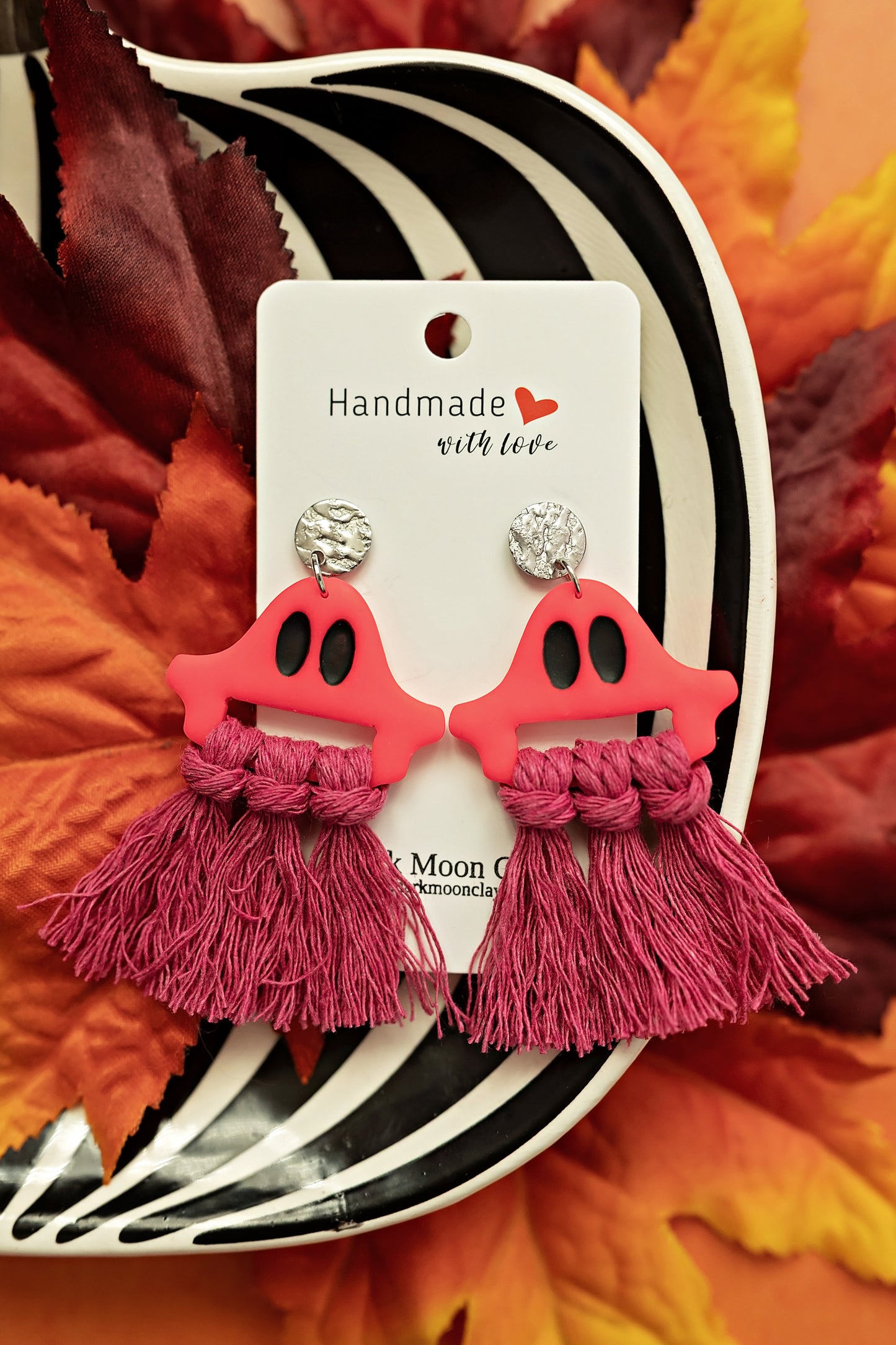 Fluorescent Pink Macrame Ghosts