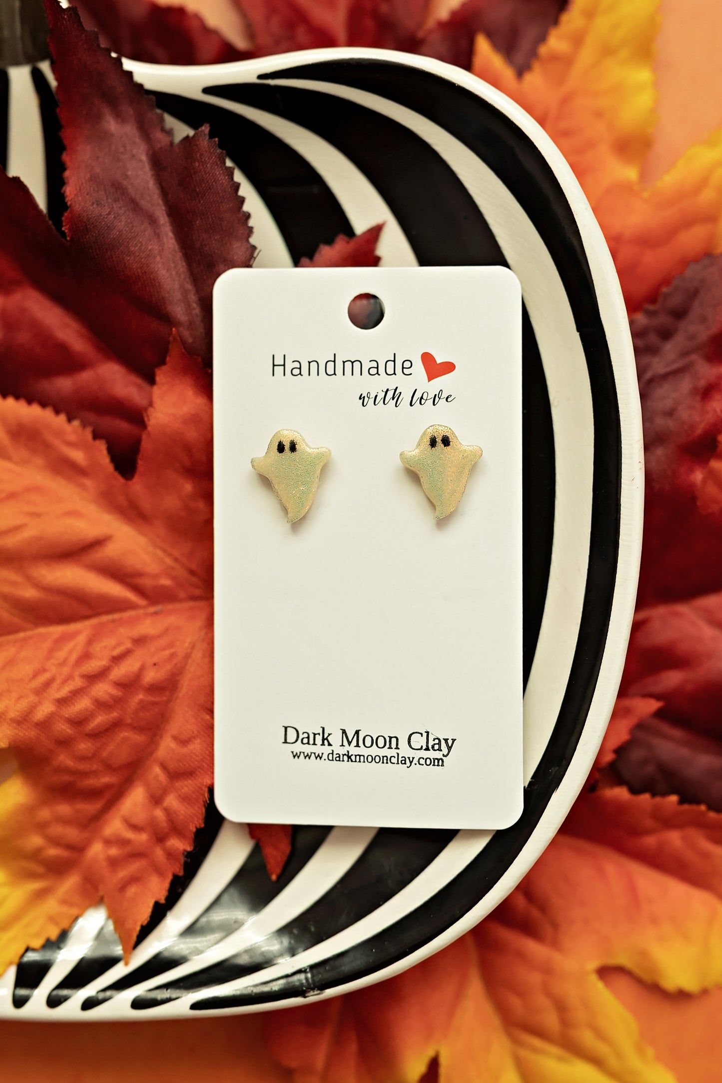 Sparkly Glow in the Dark Ghost Studs