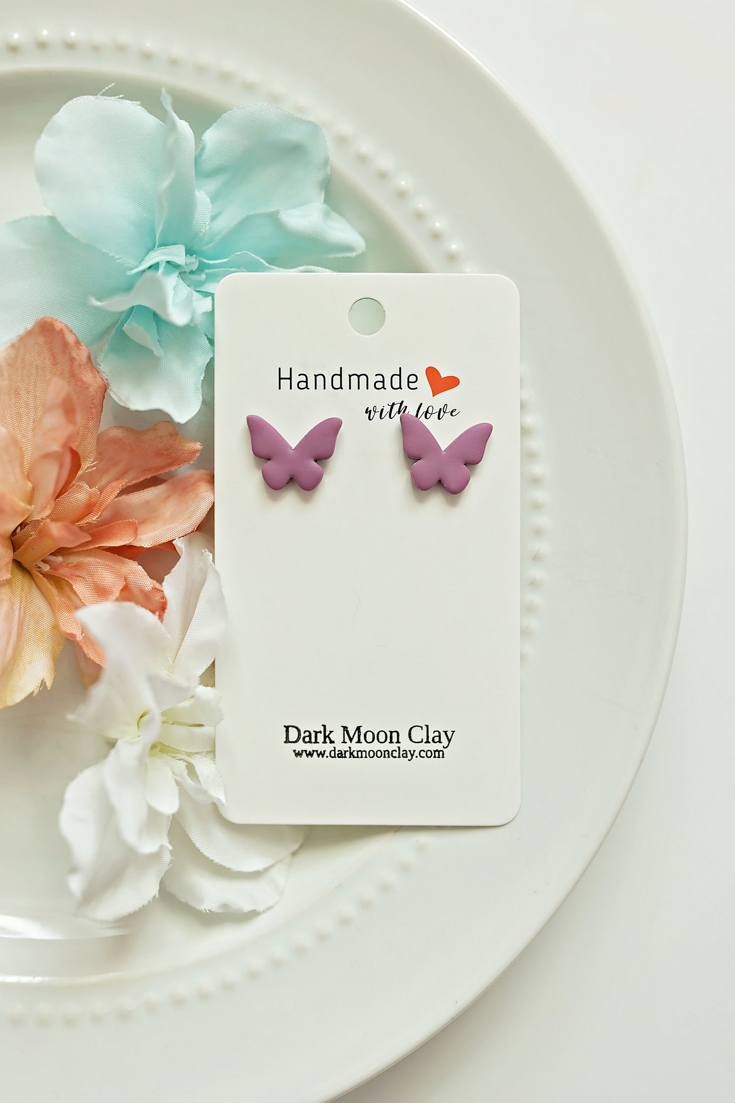 Butterfly Studs - Mauve Purple