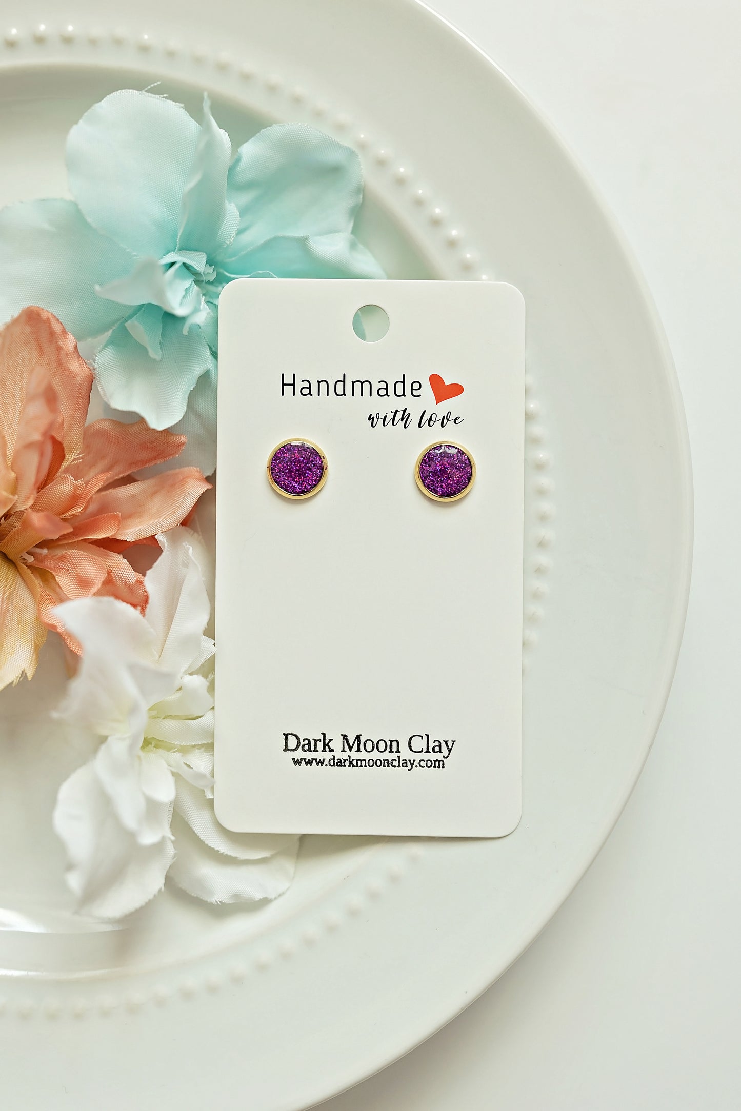 Sparkly Studs - Purple