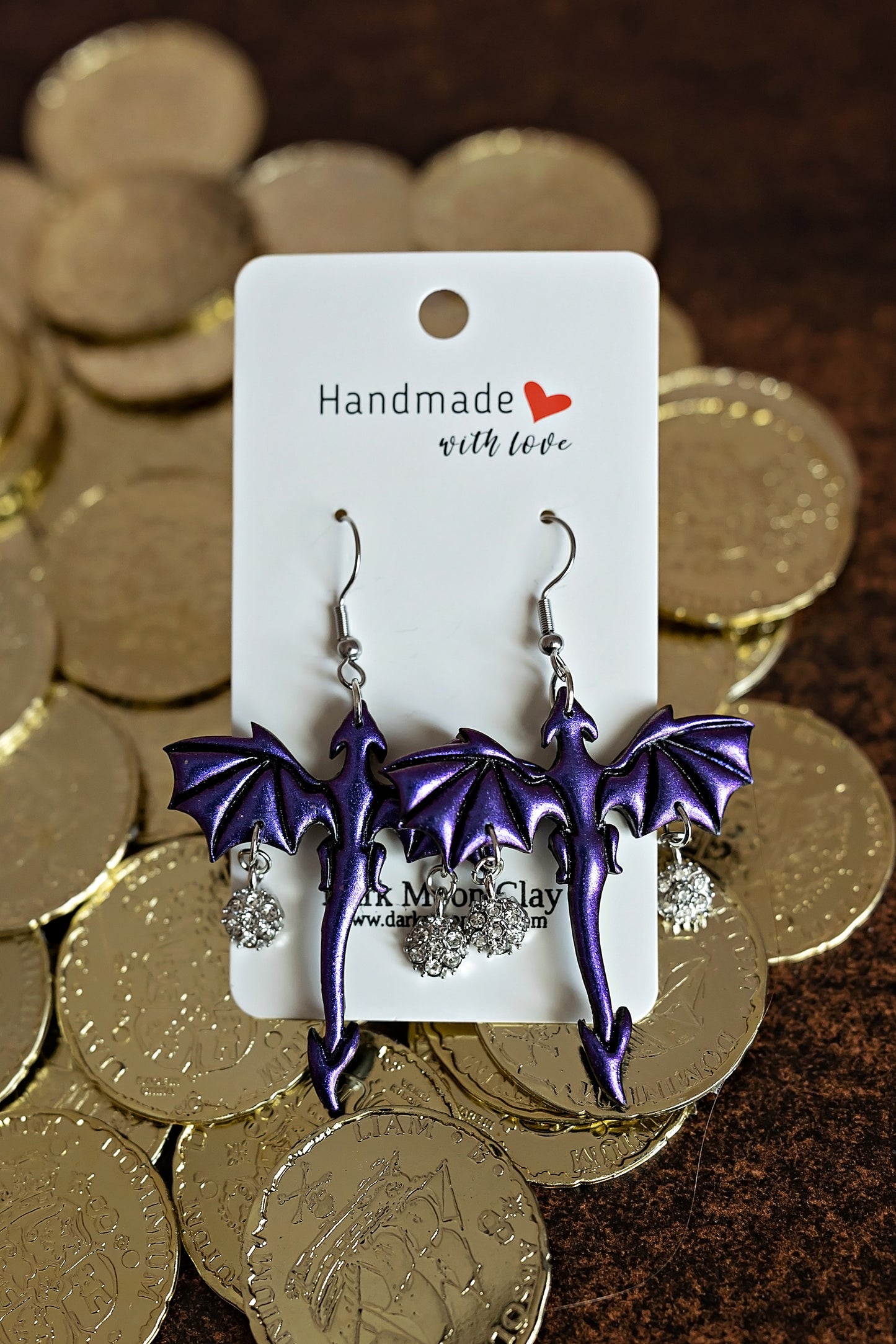 Metallic Purple Charm Dragons