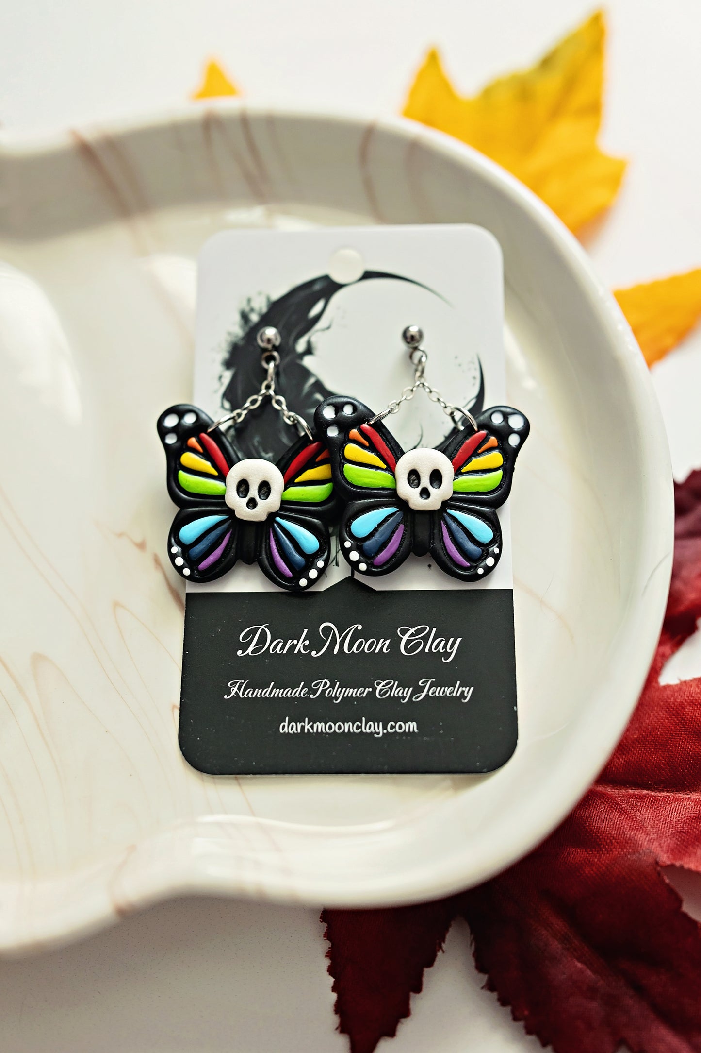 Bright Rainbow Skull Butterflies
