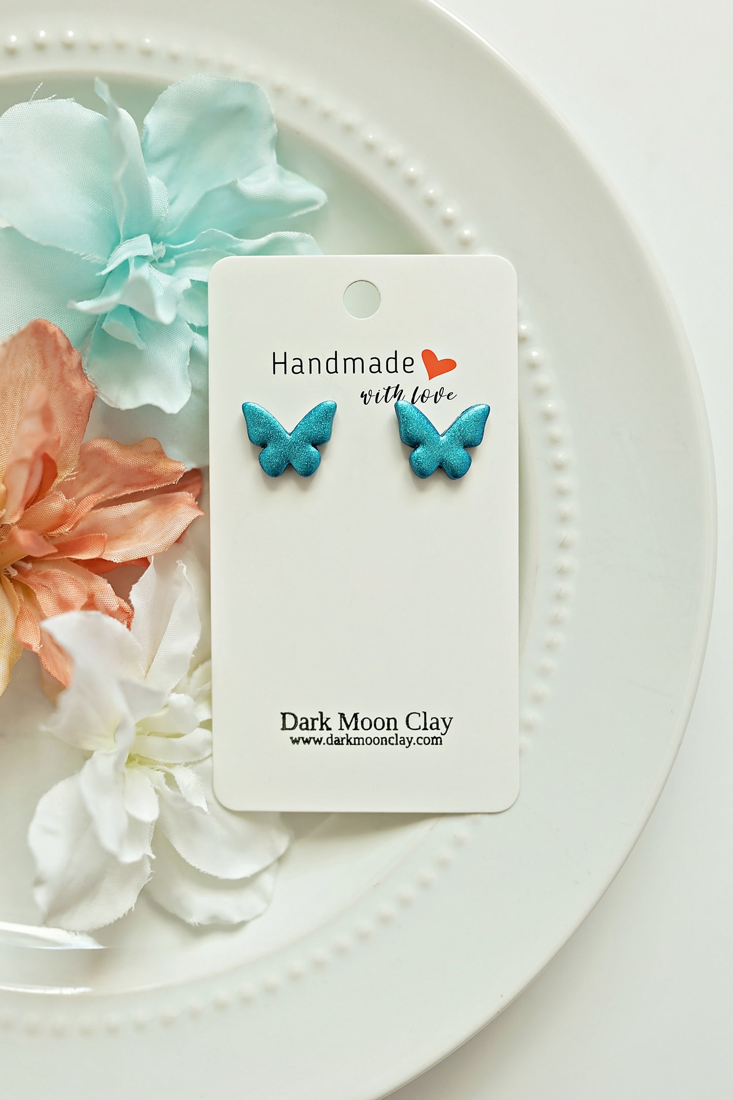 Butterfly Studs - Metallic Blue