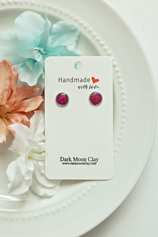 Sparkly Studs - Magenta